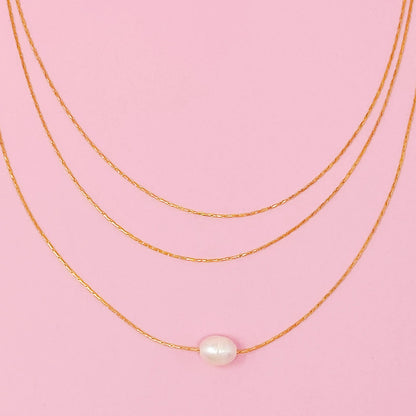 Layered Freshwater Pearl Pendant Necklace