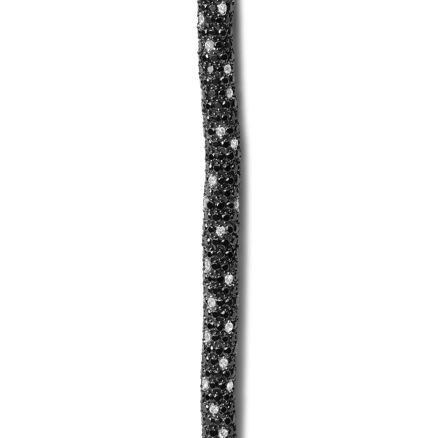 18K White Gold 20.0 Cttw Black and White Pave Set Diamond Eternity Snake Skin Style Tennis Bracelet (Black and G-H Color, SI1-SI2 Clarity) - Size 7"