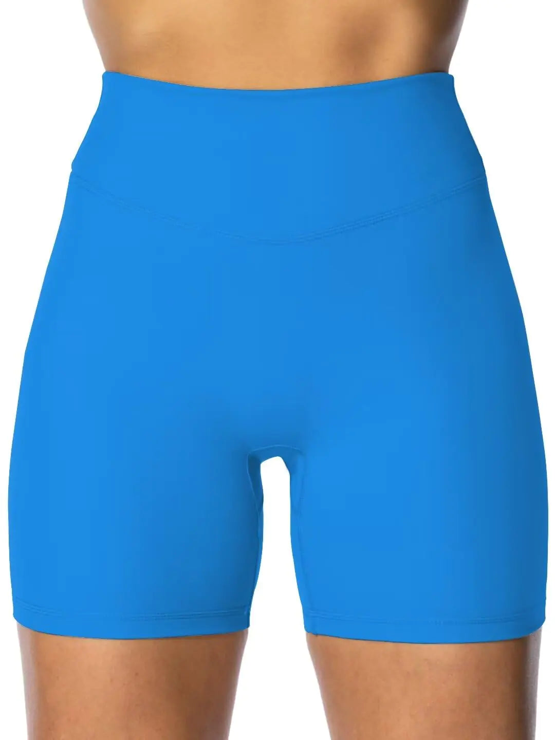 Pantalones cortos Sunzel para mujer, con efecto lifting y efecto oculto, de cintura alta, para entrenamiento en gimnasio, yoga y running, con control de abdomen, entrepierna de 15 cm, talla extra pequeña, azul clásico.