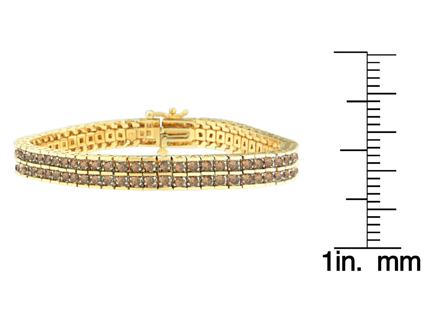 Pulsera "Layers of Love" de oro amarillo de 10 quilates con diamantes de talla redonda (5,00 cts, color KL, claridad I1-I2)