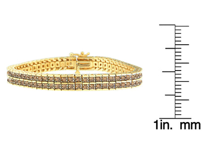 10K Yellow Gold Round-Cut Diamond Layers of Love Bracelet (5.00 cttw, K-L Color, I1-I2 Clarity)