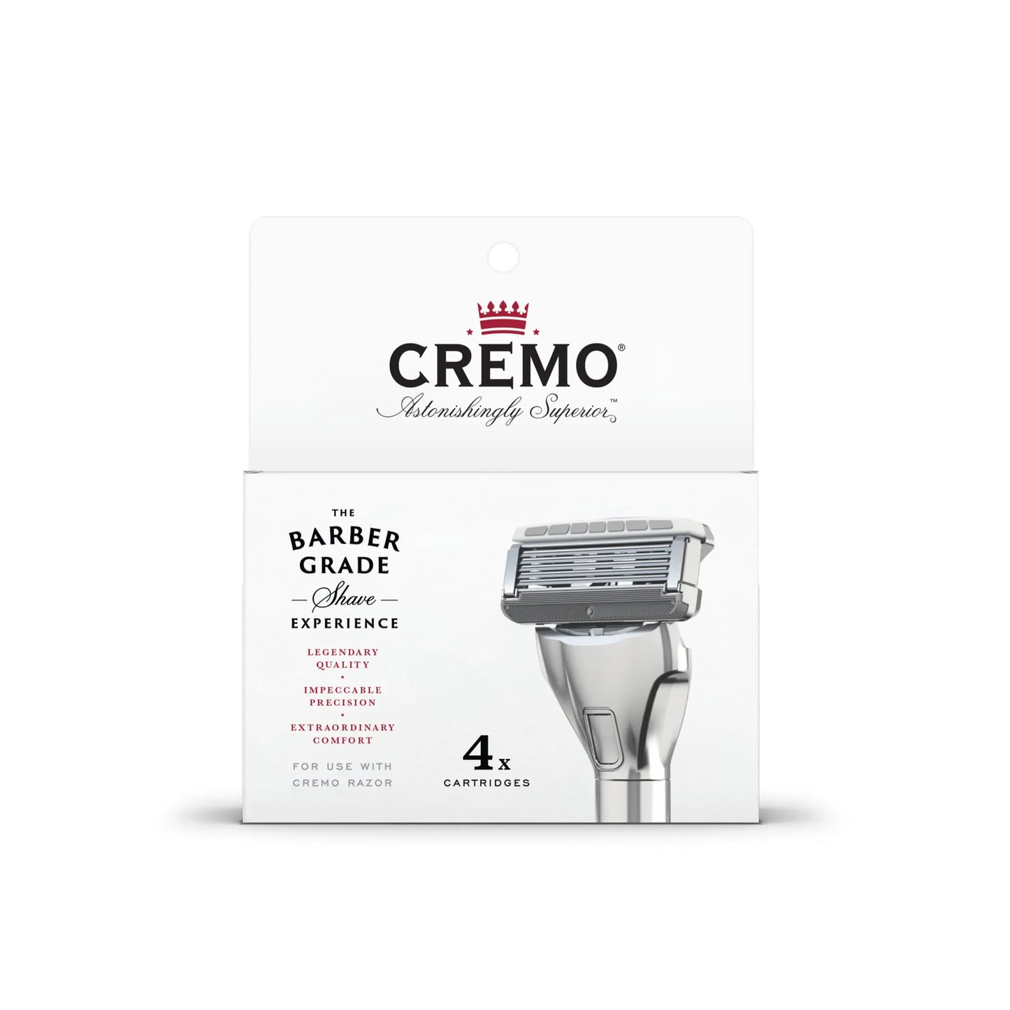 Cremo forbløffende overlegen barberknivpåfylling, (4-pakning) og kjølende formel etter barberingsbalsam, lindrer, kjøler og beskytter huden mot irritasjon, tørrhet og barbering, 4 oz påfyll + barberbalsam