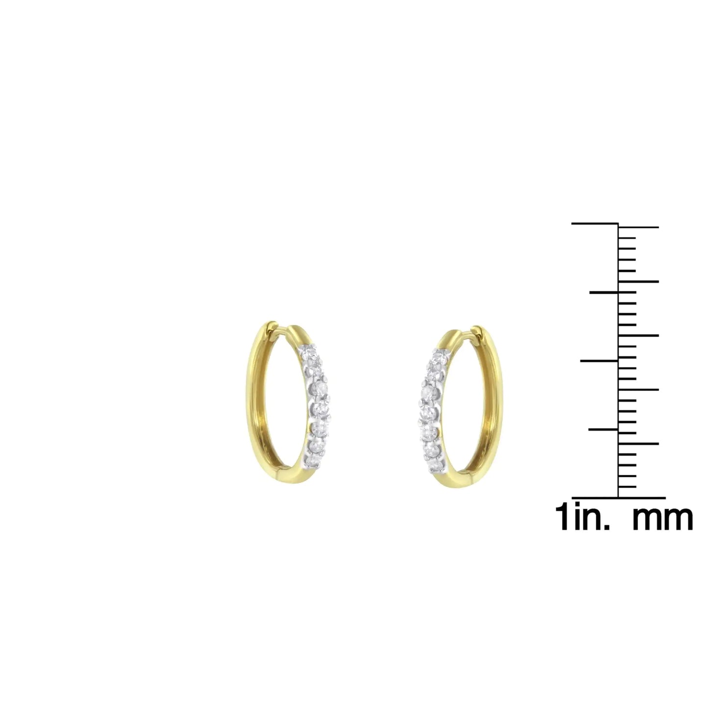 Aros de diamantes en oro amarillo de 10 quilates (1/2 ct, color IJ, claridad I2-I3)