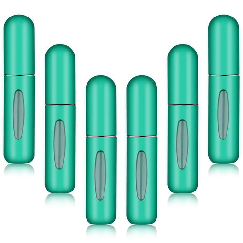 Perfume Travel Refillable Mini Spray Bottles Atomizer Travel Perfume Bottle Refillable Empty Cologne Travel Essentials for Women Mens Accessories 6 Pack 5ml/0.2oz (Green) 6 Green