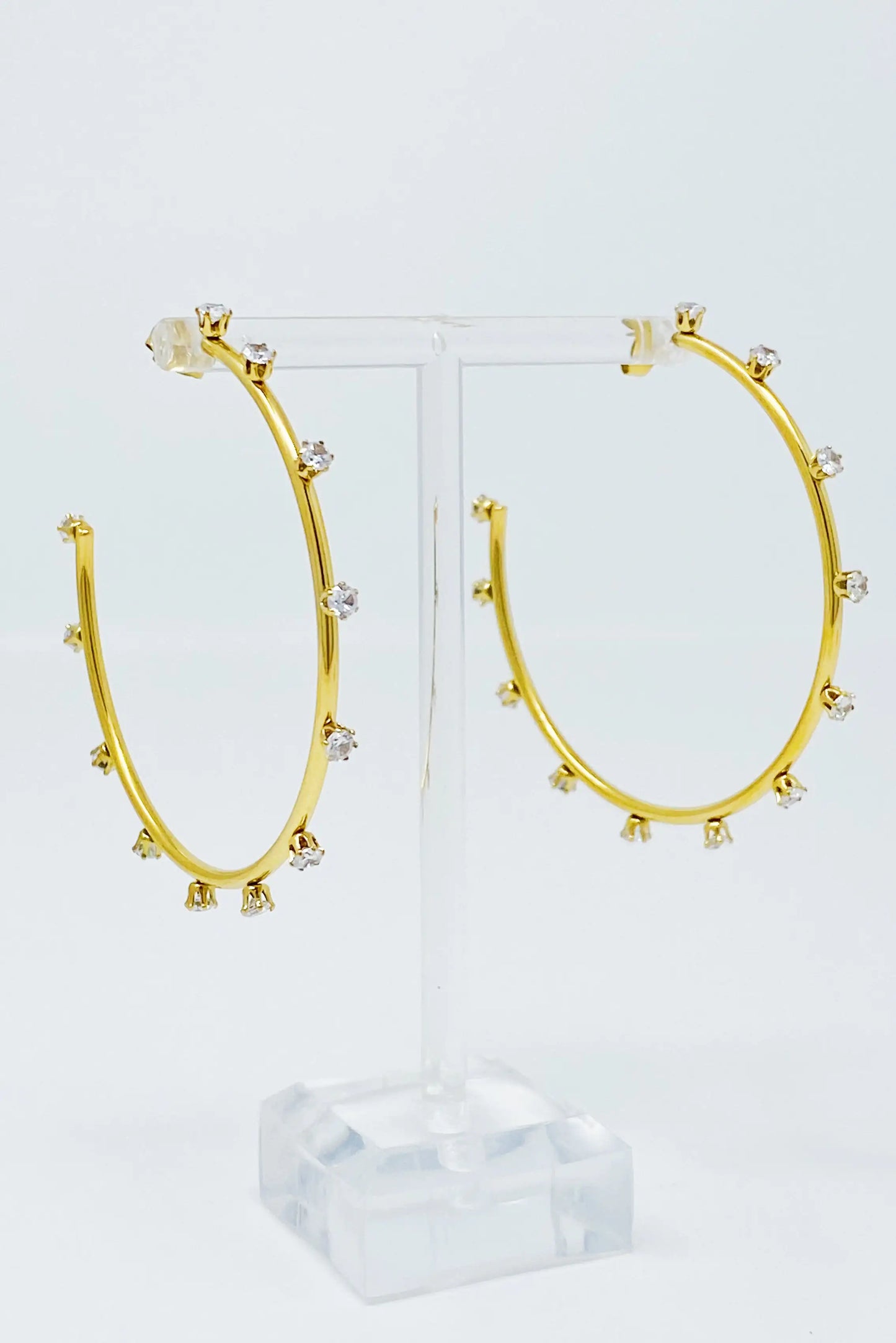 Slim & Jeweled Hoop Earrings