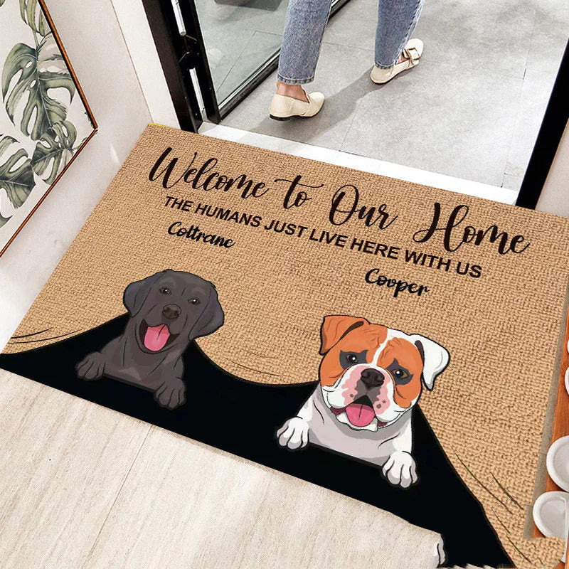 Alfombra de baño antideslizante con diseño de mascota de dibujos animados