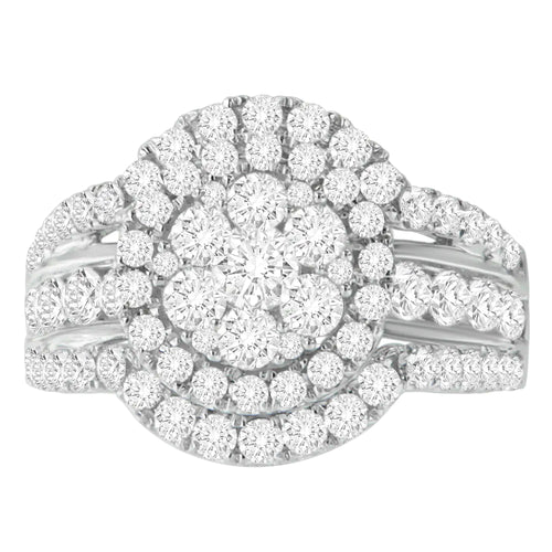 14 k hvitt gull 2 ​​karat TDW diamantforlovelsesring (HI,SI2-I1)