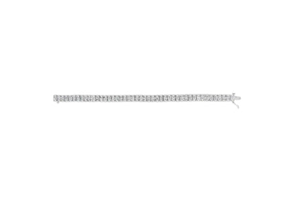 14K White Gold 5.00 Cttw Invisible Set Princess-Cut Diamond Belt and Buckle Tennis 7" Bracelet (H-I Color, SI1-SI2 Clarity)