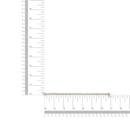 10K kollase kullaga 2,0 Cttw teemandiga 2 rea lüli ja südamevõru 7" lingiga käevõru (IJ Color, I3 Clarity)