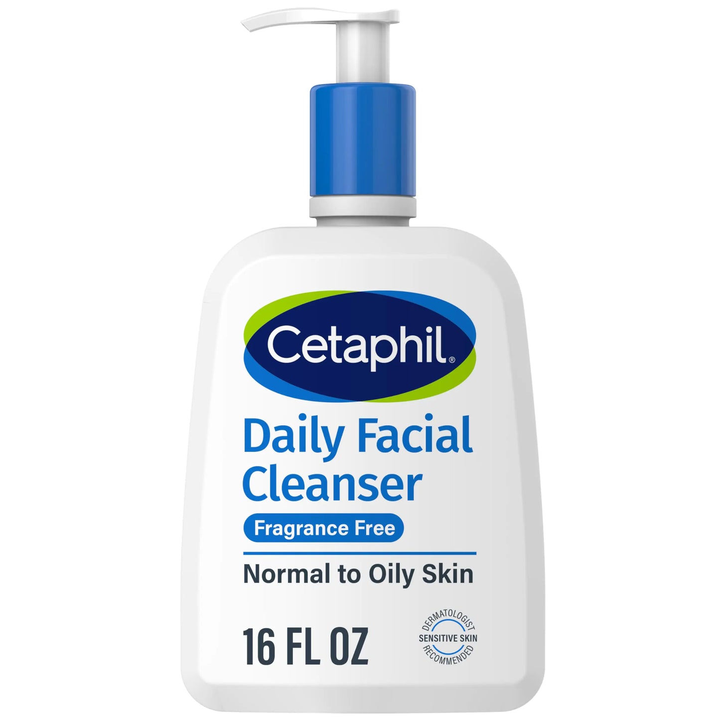 CETAPHIL 洁面乳，日常面部清洁剂，适合敏感、混合性至油性皮肤，全新 16 盎司，无香料，温和起泡，不含皂，低过敏性无香型 16 液量盎司（1 包）