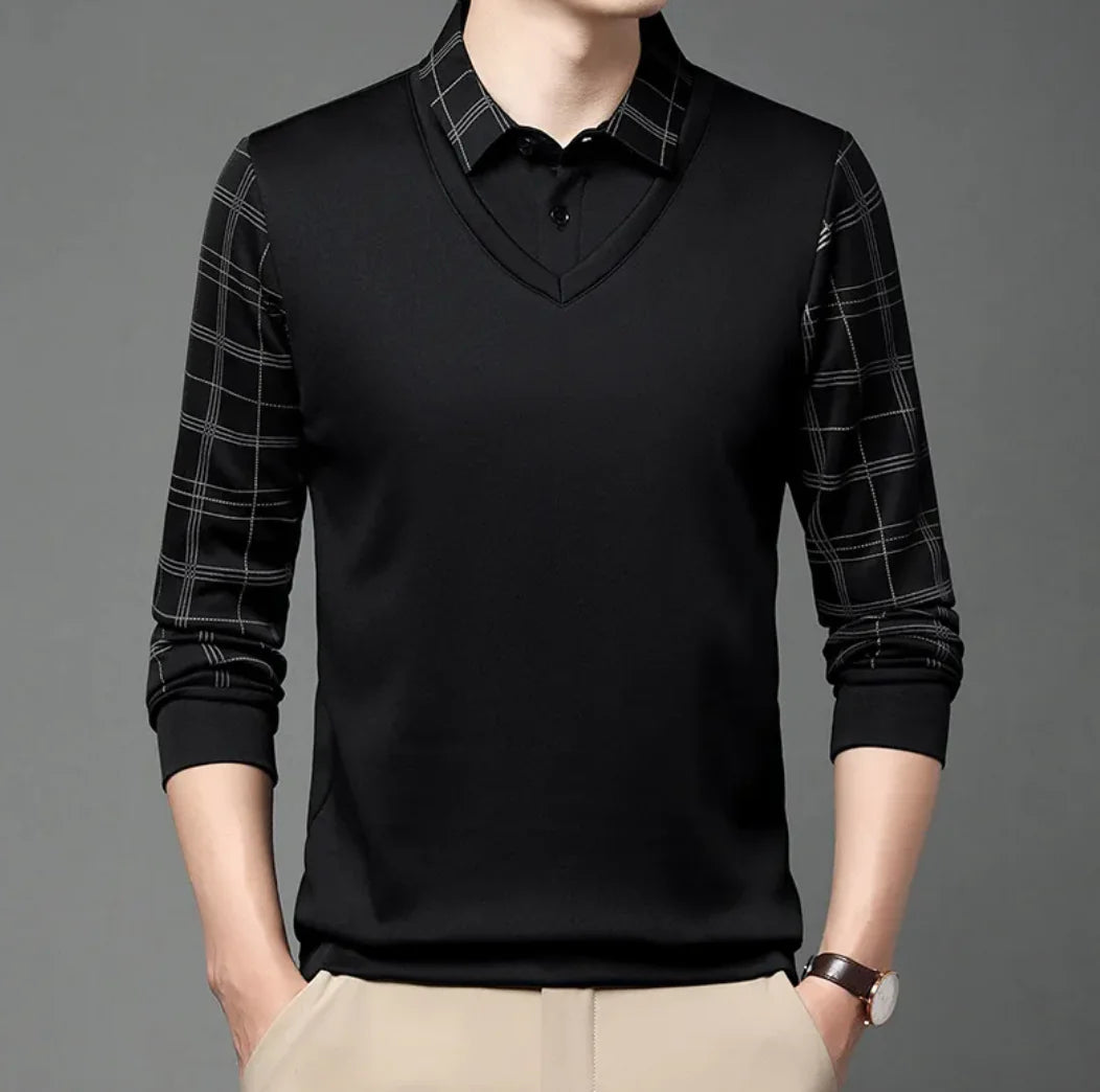 Camisa a cuadros coreana para hombre