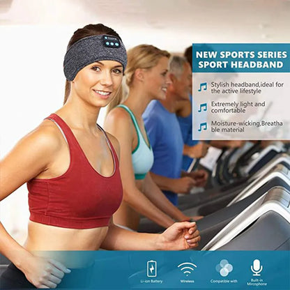 Bluetooth Sports Headband with Earbuds and Eye Mask