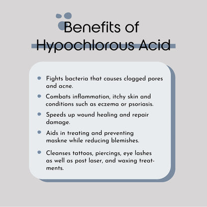 Hypochlorous Acid Ansikts- og hudspray - HOCL- Trygg for bruk på akneutsatt hud - Eksem - Tørr hodebunn - Etterprosedyre -Toner - Eye Lash Cleanser - Ansikts- og håndrens (Stor 8 oz.) 8 Fl Oz (pakke med 1)