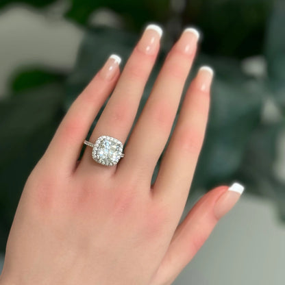 5 Carat Cushion Cut Moissanite Ring