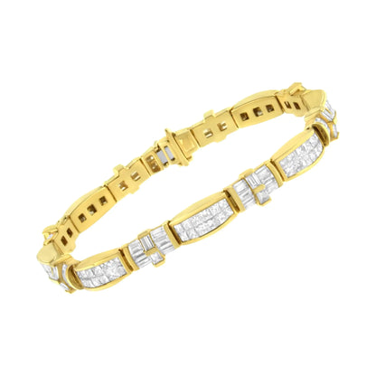 14K gult gull Multi-Cut Diamond Tiies of Love Eternity Armbånd (11,25 cttw, GH Color, VS1-VS2 Clarity)