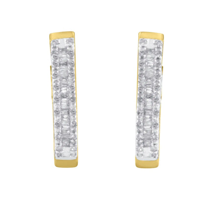 10k Yellow Gold Diamond Hoop Earrings (1 cttw, I-J Color, I1-I2 Clarity)