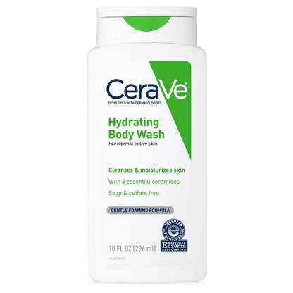 Gel de ducha CeraVe para piel seca | Gel de ducha hidratante con ácido hialurónico y ceramidas | Sin parabenos, sulfatos ni fragancias | 283 ml