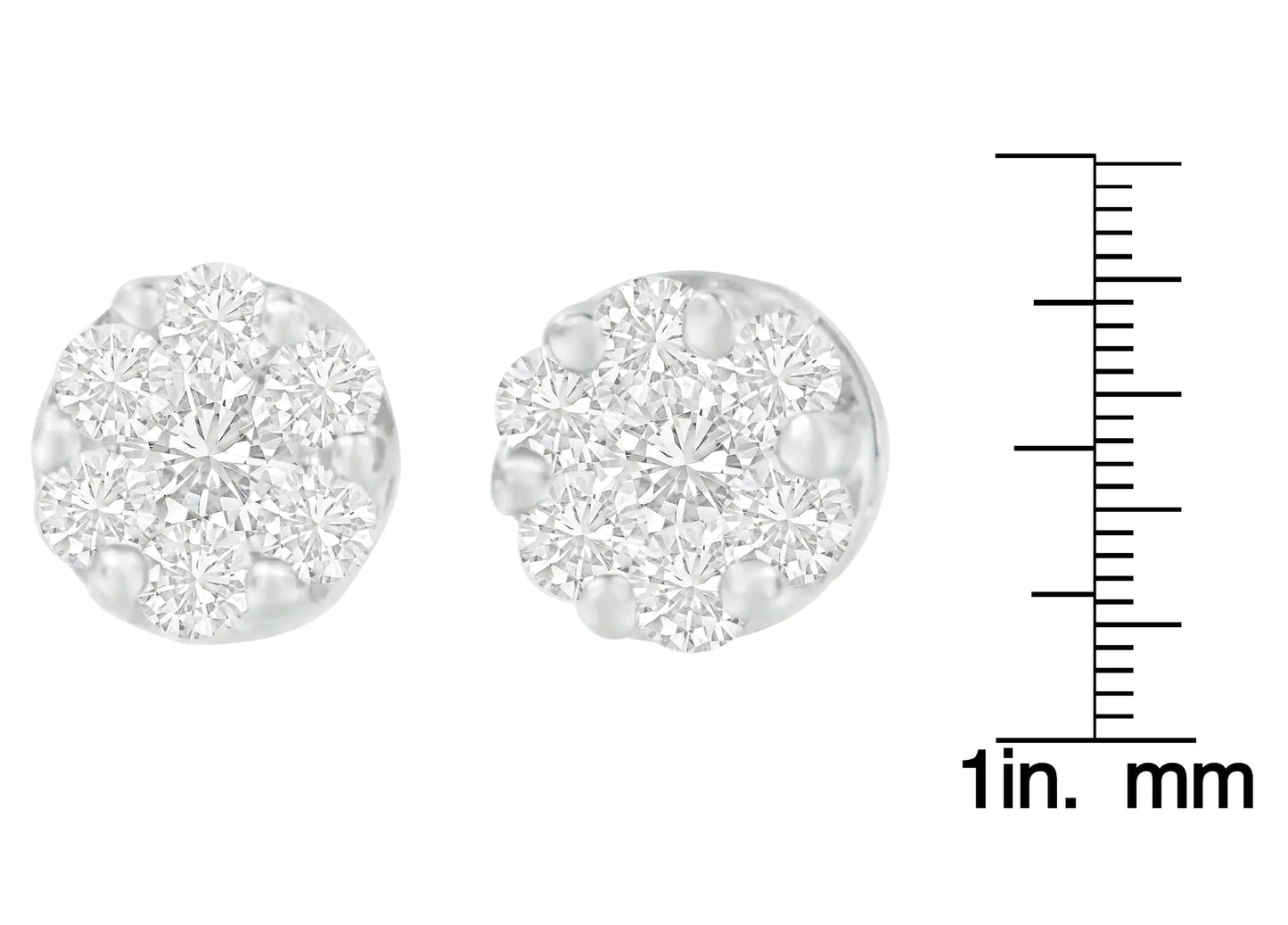 14K hvitt gull 1 1/4 cttw rundslipte diamantøreringer (HI, SI2-I1)