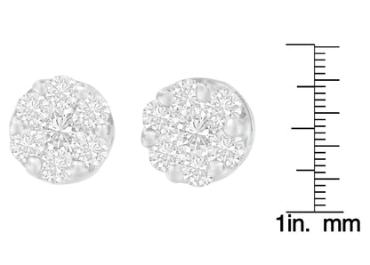 14K hvitt gull 1 1/4 cttw rundslipte diamantøreringer (HI, SI2-I1)