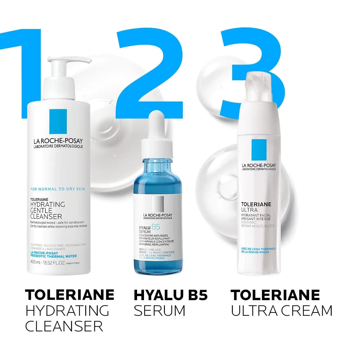 La Roche-Posay Hyalu B5 rent hyaluronsyreserum for ansikt, med vitamin B5, antialdringsserum for fine linjer og rynker, fuktighetsgivende serum for å fylle og reparere tørr hud, trygt på sensitiv hud 1 Fl Oz (pakke med 1) 