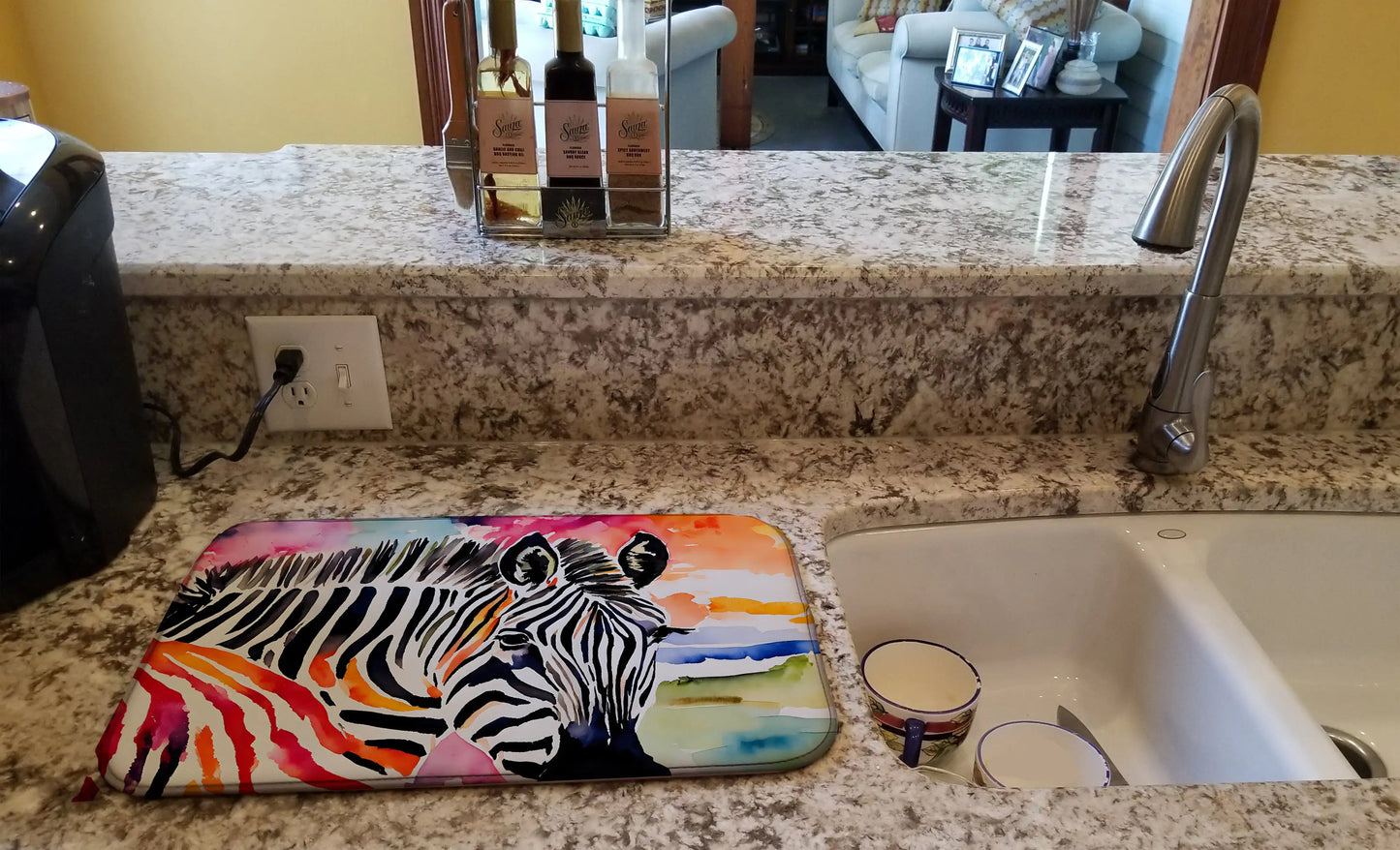 Zebra Dish Drying Mat