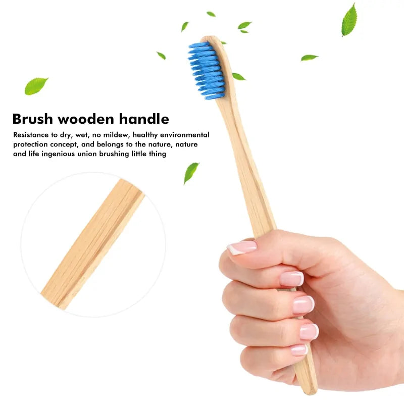 ¡El cepillo de dientes de bambú natural es la solución perfecta! Hecho de bambú 100 % biodegradable.