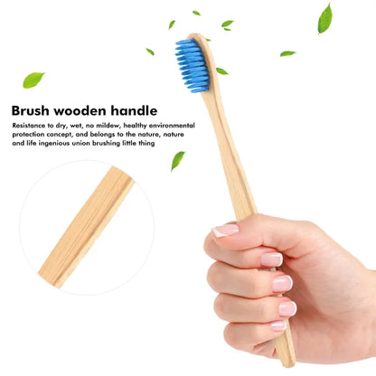 ¡El cepillo de dientes de bambú natural es la solución perfecta! Hecho de bambú 100 % biodegradable.