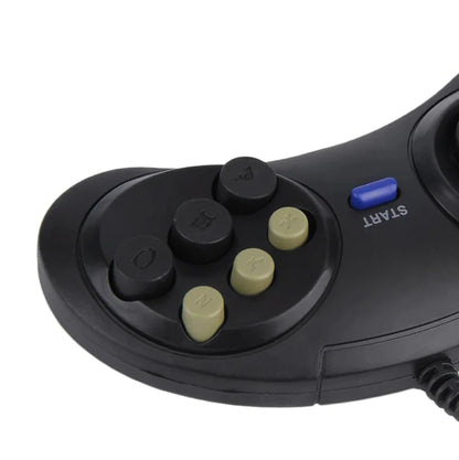 2X 6 Button Game Pad Controller For SEGA Genesis Black Old School Classic New