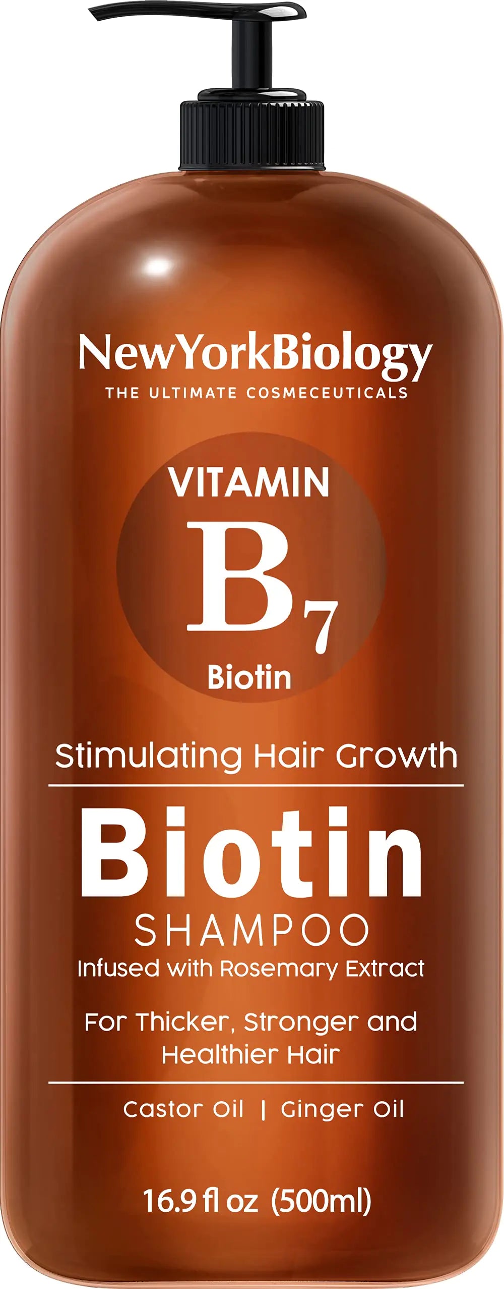 New York Biology Biotin Shampoo for hårvekst og tynt hår – Fortykningsformel for hårtapsbehandling – For menn og kvinner – Anti flass - 16,9 fl Oz 16,9 Fl Oz (pakke med 1) Biotin Shampoo - 16,9 Fl Oz (pakke med 1)