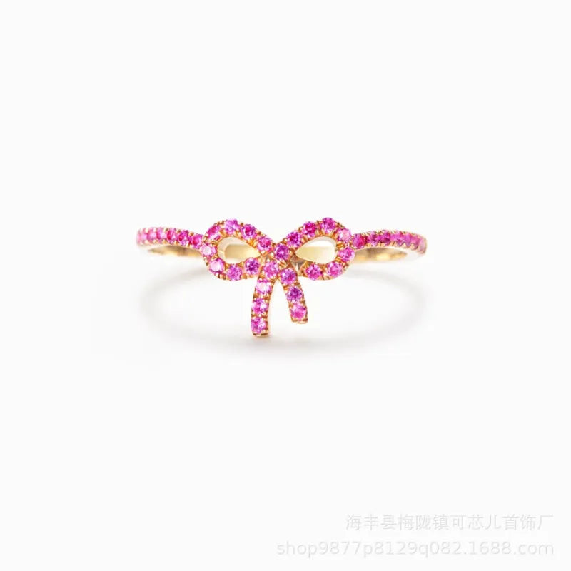 S925 Sterling Silver Bow Ring for Women