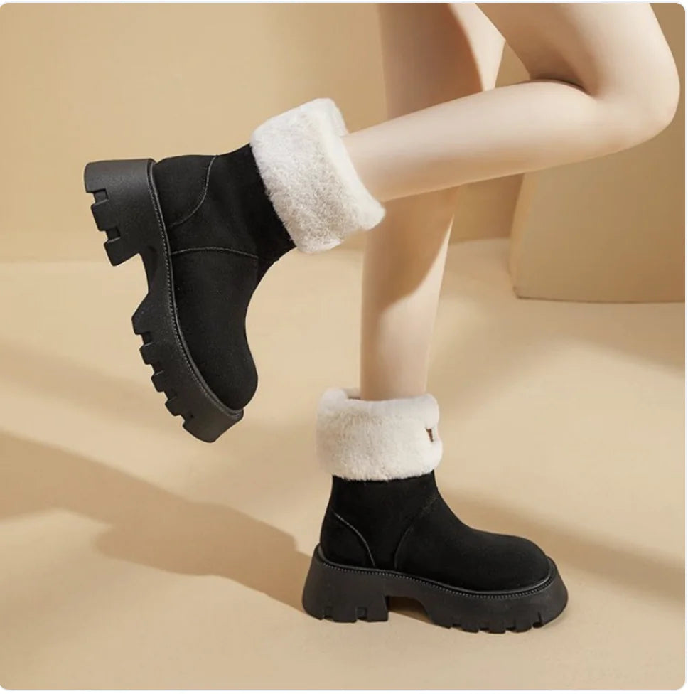 Zapatos térmicos de invierno con forro polar para mujer