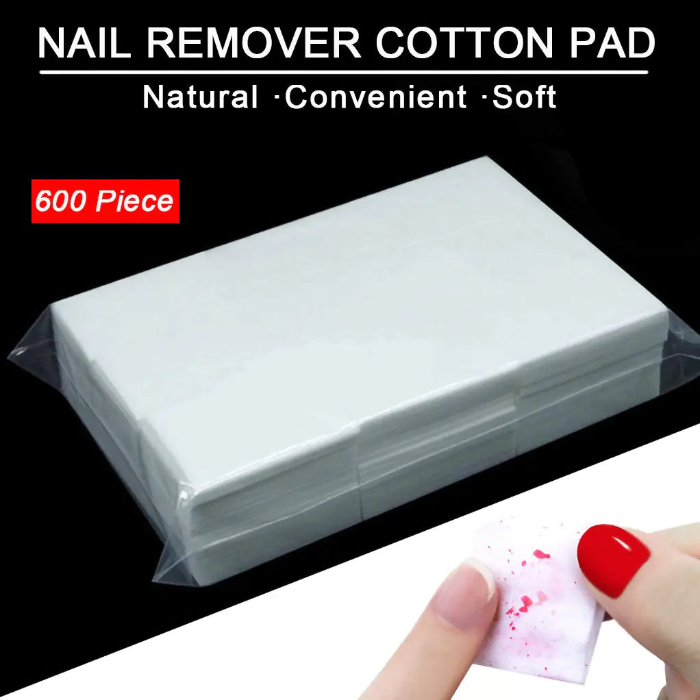 Nail Polish Gel Remover Tools Kit, Soak Off Cap Clip, UV Gel Polish Cuticle Pusher, 200ml Dispenser Bottle, 600 PCS Cotton Pads, Handle Brushes, 100/180 Nail File, Buffer Block, Finger Separators White-Set.