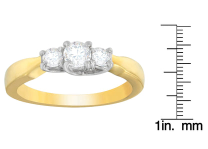 14K Two-Toned Gold 1/2 CTTW Round-cut Diamond Ring (G-H, SI1-SI2)