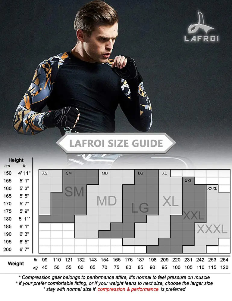 LAFROI Langermet menn UPF 50+ Baselayer Skins Performance Fit Compression Rash Guard-CLYYB XX-Large Asym Red