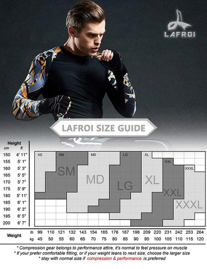 LAFROI Langermet menn UPF 50+ Baselayer Skins Performance Fit Compression Rash Guard-CLYYB XX-Large Asym Red