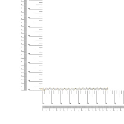 10 k kollase kullaga 5,00 Cttw ümarlõikeline ja baguette lõigatud teemant lilleline lüli 7,25" käevõru (IJ värv, I2-I3 selgus)