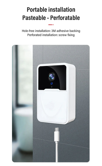 Timbre inteligente de seguridad inalámbrico con WiFi, intercomunicador, cámara de video, timbre para puerta