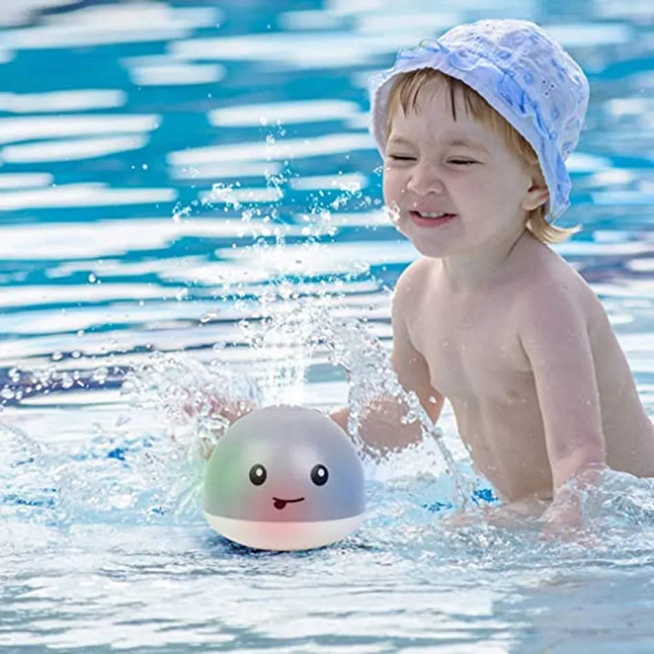 Bola de Banho Baleia Elétrica：Brinquedo de Chuveiro com Água、Luz e Música