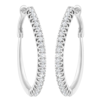 10KT White Gold 1/2 cttw Diamond Hoop Earrings (I-J, I2-I3)