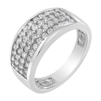 14K hvitt gull rundslipt diamantring (1,0 Cttw, HI Color, SI2-I1 Clarity)