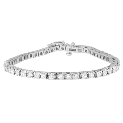 14K hvitt gull rundskåret diamant tennisarmbånd (4,00 cttw, IJ-farge, I2-I3 Clarity)