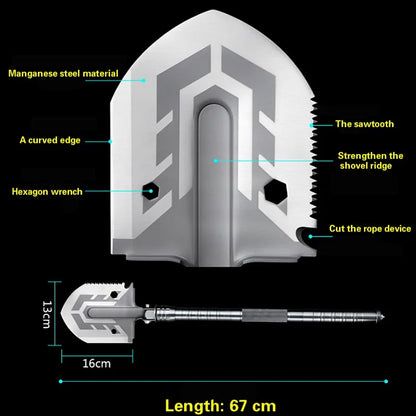 Outdoor Multi-purpose Folding Military Shovel HejK