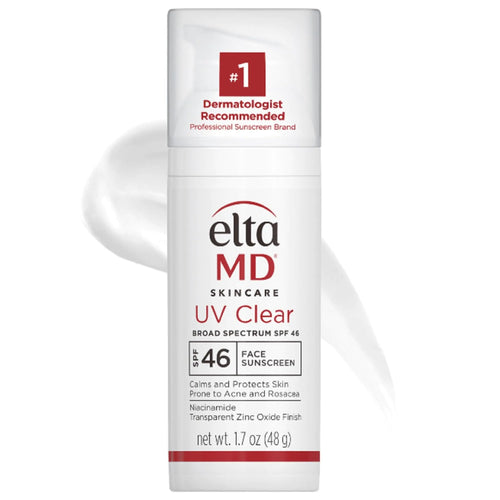 Protector solar facial transparente EltaMD UV FPS 46, sin aceite y con óxido de zinc, recomendado por dermatólogos, dosificador de 50 ml (paquete de 1)