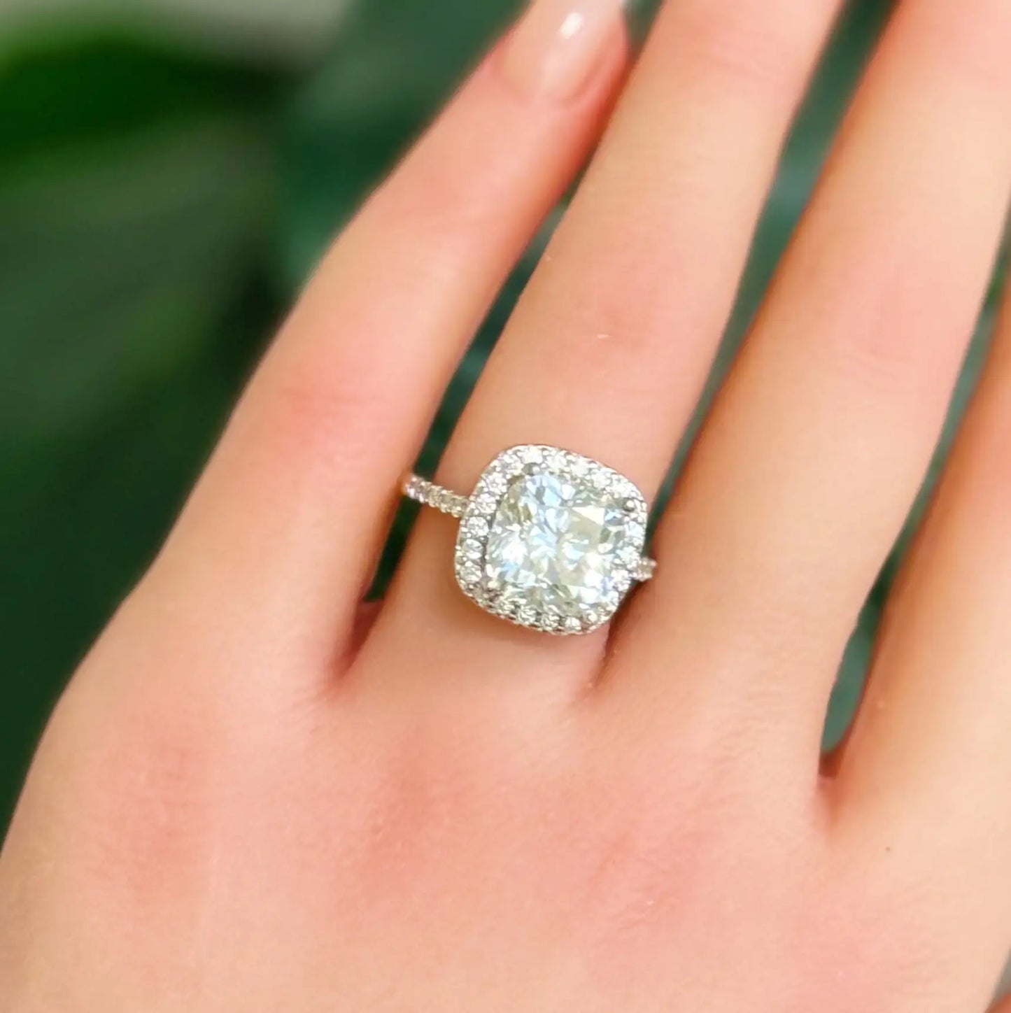 5 Carat Cushion Cut Moissanite Ring