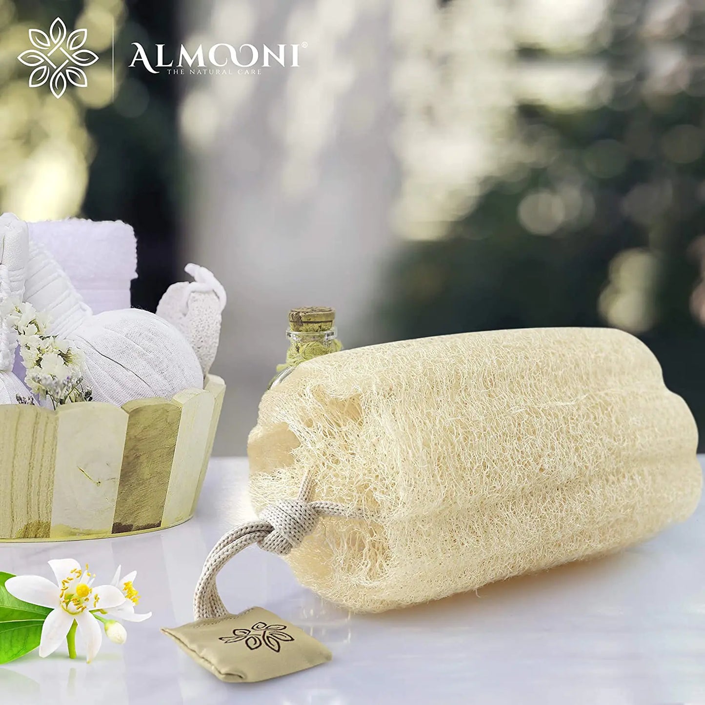 Almooni Egyptian Loofah Exfoliating Body Scrubber, Natural Real Egyptian Shower Loofah Body Scrubber for kvinner og menn, for kropp og ansikt som vil gjøre deg ren - 2 Count (1 pakke) 2 Count (Pakke med 1)