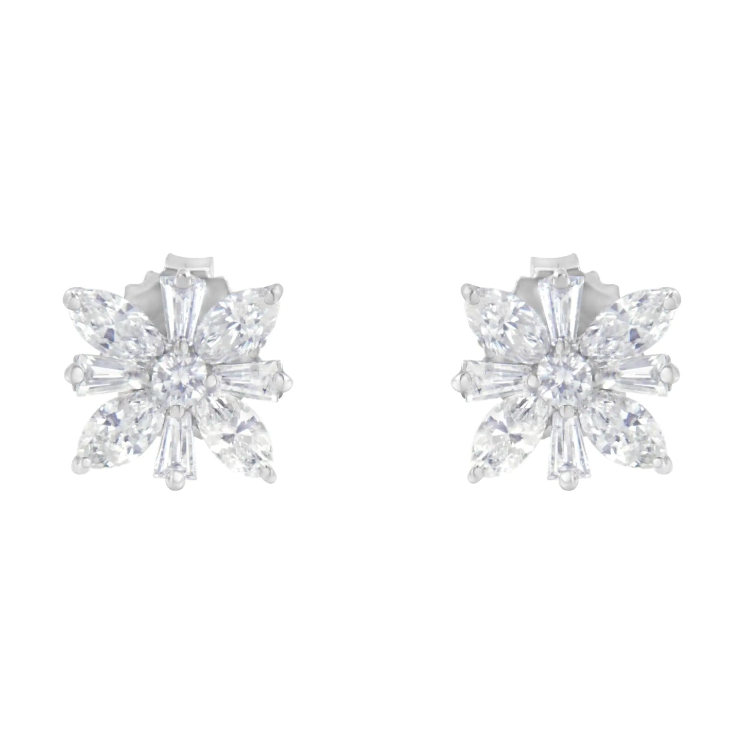 14K White Gold 1 1/4 cttw Diamond Stud Earring (H-I, SI1-SI2)