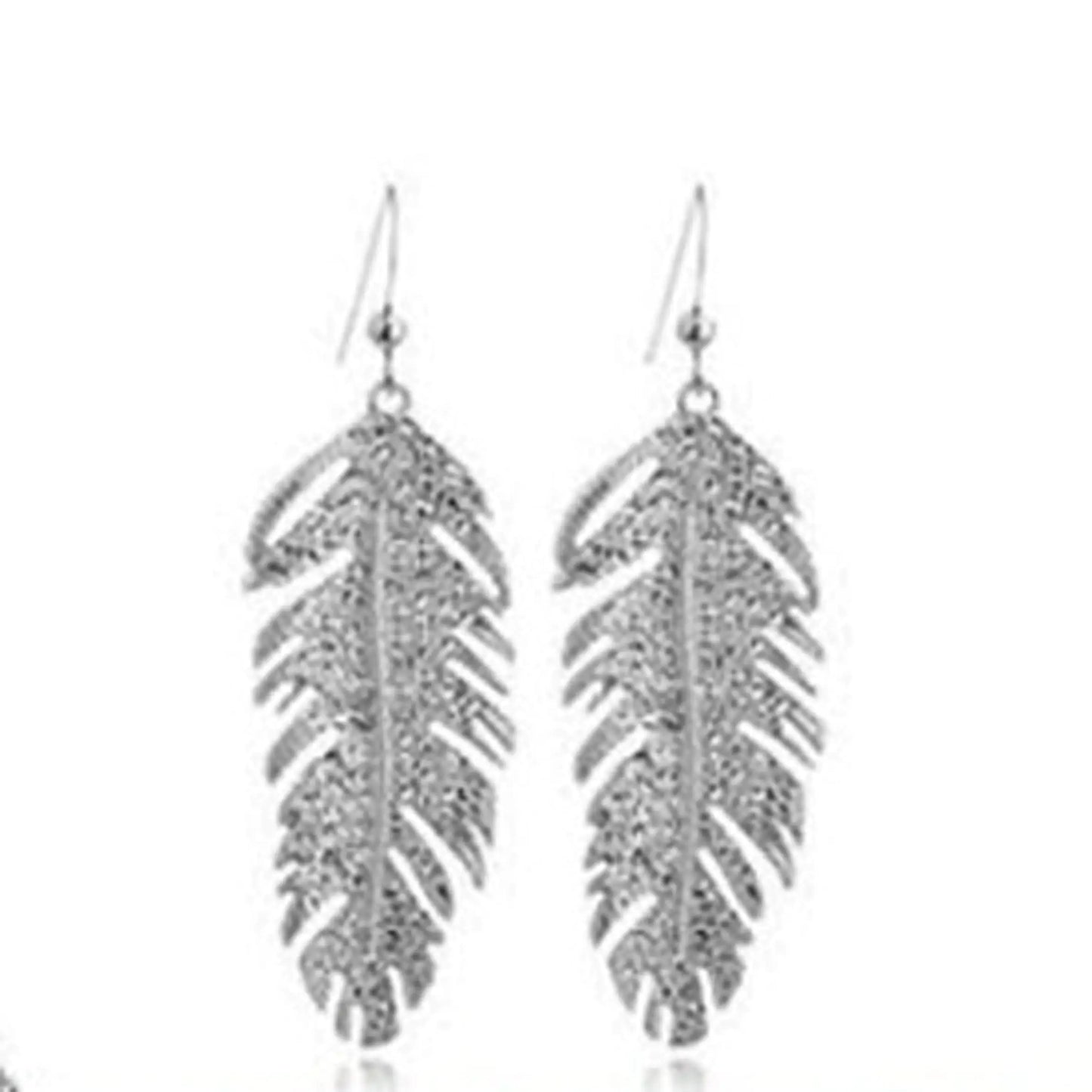 Pendientes divinos con diamantes y plumas, pendientes de plumas de diamantes