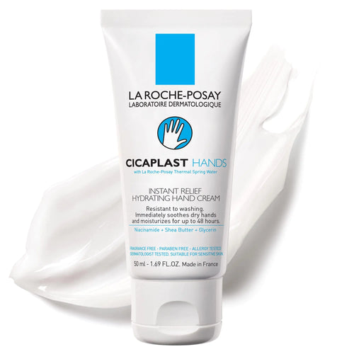 La Roche-Posay Cicaplast Håndkrem, Instant Relief fuktighetsgivende håndlotion for tørre hender, Shea Butter Lotion for tørre, sprukne hender, fettfri, parfymefri