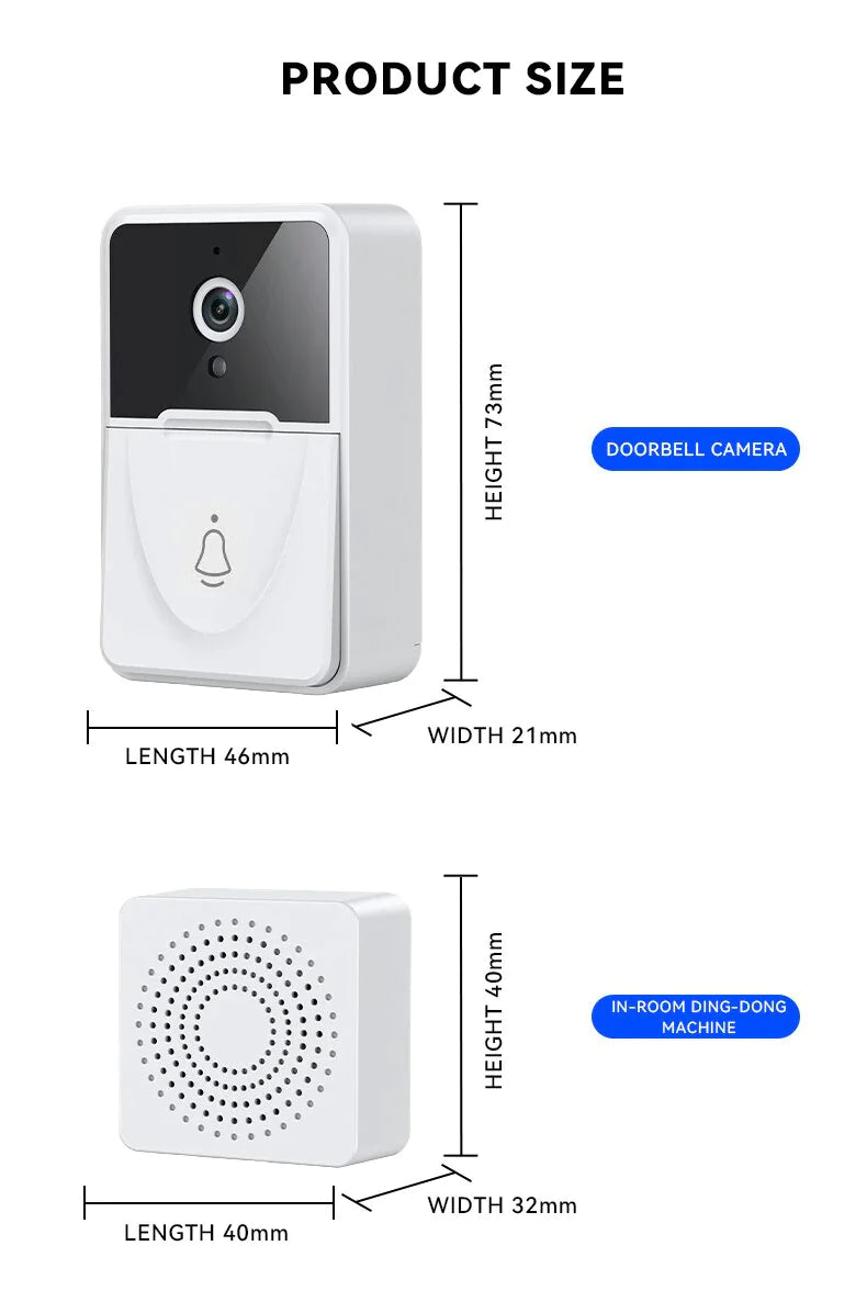 Timbre inteligente de seguridad inalámbrico con WiFi, intercomunicador, cámara de video, timbre para puerta