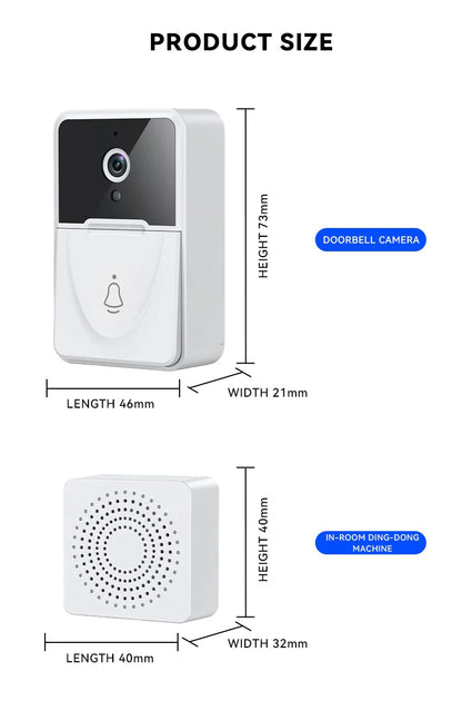 Timbre inteligente de seguridad inalámbrico con WiFi, intercomunicador, cámara de video, timbre para puerta